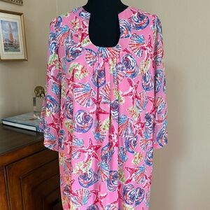 Tracy Negoshian Sea Star Pink Tunic-Style Coastal Dress | L-NWT